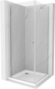 Mexen Pretoria cabine de duche articulada 90 x 90 cm, transparente, cromada + base Flat - 852-090-090-01-00-4010