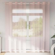 vidaXL Cortinas de voile com ilhós 2 pcs rosa-claro 140x245 cm