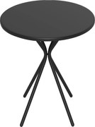 Outsunny Mesa de Jardim Redonda Ø60 cm Aço Suporta 50 Kg Preto | Aosom Portugal
