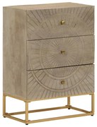 vidaXL Cómoda 55x30x76 cm madeira de mangueira maciça e ferro