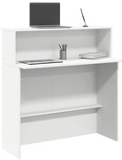vidaXL Balcão de recepção 100x50x103,5 cm derivados de madeira branco