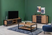 Conjunto de Mobiliário de Sala Cosmo – Pinho Atlântico Preto – TV: 180