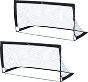 HOMCOM Balizas de Futebol Dobráveis para Crianças e Adultos com Saco de Transporte para Exterior Treino 183x90x90 cm Preto | Aosom Portugal