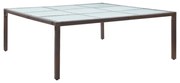 vidaXL Mesa de jantar para jardim 200x200x74 cm vime PE castanho