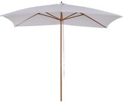 Outsunny Chapéu de Sol Jardim Sistema Poleia Teto Ventilado Mastro Madeira Exterior Resistente UV 2,95x2x2,55m Branco | Aosom Portugal