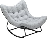 Outsunny Cadeira de balanço para jardim cadeira em formato de ovo com almofada acolchoada 98 x 111 x 74 cm cinza | Aosom Portugal