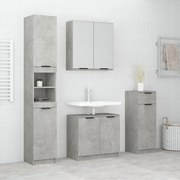 vidaXL 4 pcs conj. móveis casa de banho madeira proc. cinza cimento