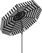 Outsunny Chapéu de Sol para Jardim Ø263 cm Chapéu de Sol de Exterior com Ângulo Ajustável e Manivela Proteção UV30+ Preto e Branco | Aosom Portugal