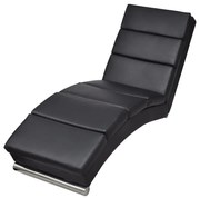 vidaXL Chaise longue couro artificial preto