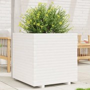 vidaXL Vaso/floreira de jardim 70x70x72 cm pinho maciço branco