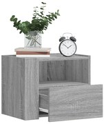 vidaXL Mesa de cabeceira de parede 45x30x35 cm cinzento sonoma