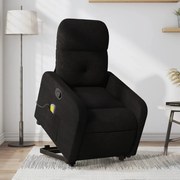 vidaXL Poltrona de massagens reclinável elevatória tecido preto
