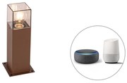 LED Candeeiro de exterior inteligente de pé castanho ferrugem 30 cm incl. Wifi P45 - Denmark Industrial