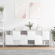 vidaXL Aparadores 3 pcs madeira processada branco