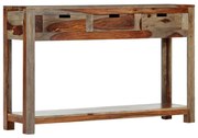 Mesa consola c/ 3 gavetas 120x30x75 cm madeira acácia maciça