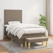 vidaXL Cama com molas/colchão 80x200 cm tecido castanho-acinzentado