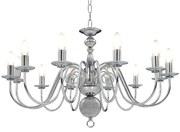 vidaXL Lustre com 12 lâmpadas E14 prateado