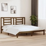 Estrutura de cama super king 180x200 cm madeira castanho-mel