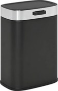 HOMCOM Lixeira, Lixeira de cozinha em aço inox com tampa que permanece aberta, balde interior removível, 21,5x19,5x30 cm, Preto | Aosom Portugal