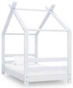 vidaXL Estrutura de cama para crianças 70x140 cm pinho maciço branco