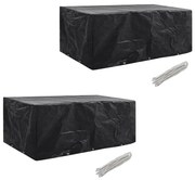 vidaXL Conjunto capas p/ mobiliário jardim 2 pcs 10 ilhós 229x113 cm
