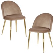 Pack 2 Cadeiras Vint Veludo Golden - Champanhe