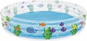 Bestway Piscina Insuflável Infantil 3 Aros Transparente Vida Marinha 183 × 33 cm | +2 Anos