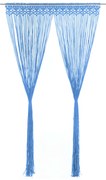 vidaXL Cortina macramé 140x240 cm algodão azul