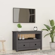 vidaXL Móvel de TV 79x35x52 cm madeira de pinho maciça cinzento