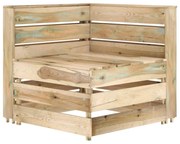 vidaXL Sofá de canto em paletes p/ jardim madeira de pinho impregnada