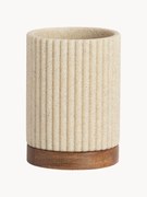 Copo para escova de dentes com decoração em madeira Laura