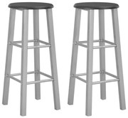 vidaXL Bancos de bar 2 pcs MDF prateado
