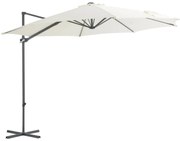 vidaXL Guarda-sol de jardim cantilever c/ poste de aço 300 cm areia