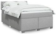 vidaXL Cama com molas/colchão 140x190 cm tecido cinzento-claro
