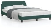 Estrutura de cama c/ cabeceira 140x190 cm veludo verde-escuro