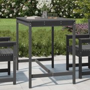 vidaXL Mesa de jardim 121x82,5x110 cm madeira de pinho maciça cinzento