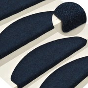 vidaXL Tapetes de escada autoadesivos 10 peças 65x21x4 cm azul marinho semicircular grande