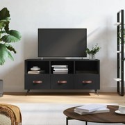 vidaXL Móvel de TV 102x36x50 cm derivados de madeira preto