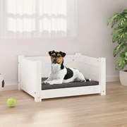 vidaXL Cama para cães branca 55,5x45,5x28 cm madeira de pinho maciça