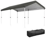 Outsunny Tenda Dobrável 584x297,5x272 cm com Altura Ajustável em 3 Níveis Proteção UV50+ e Bolsa de TransporteCinzento Escuro