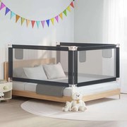 vidaXL Barra segurança p/ cama infantil tecido 180x25 cm cinza-escuro