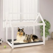 vidaXL Cama para cães 101x70x90 cm madeira de pinho maciça branco