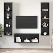 vidaXL Conjunto de Estantes para TV 3 pcs Carvalho preto