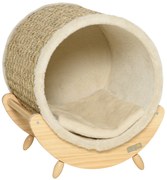 PawHut Cama Elevada para Gatos Caverna para Animais de Estimação Aparê