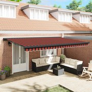vidaXL Toldo Laranja e Marrom 500 x 300 x 165 cm Poliéster e Alumínio