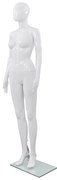 Manequim feminino completo base em vidro 175cm branco brilhante