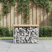 vidaXL Banco de jardim c/ design gabião 63x31,5x42 cm pinho maciço