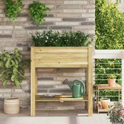 vidaXL Jardineira Alta com prateleira Castanho 85,5 x 46,5 x 96 cm