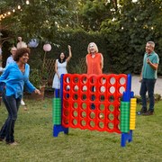 Jogo gigante Conecta 4 para interior e exterior para crianças e adultos 120 x 42 x 104 cm Azul