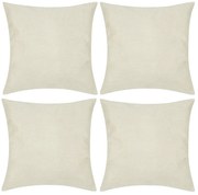 Capas de almofada estilo linho 4 pcs 40 x 40 cm bege